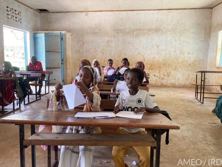 Intervention en classe sur l'île de Moheli